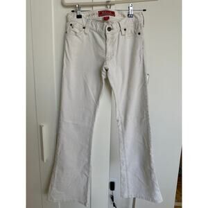 abercrombie Kid's Y2K Vintage Girl's Cream Corduroy Flare Pants, Size 14, EUC